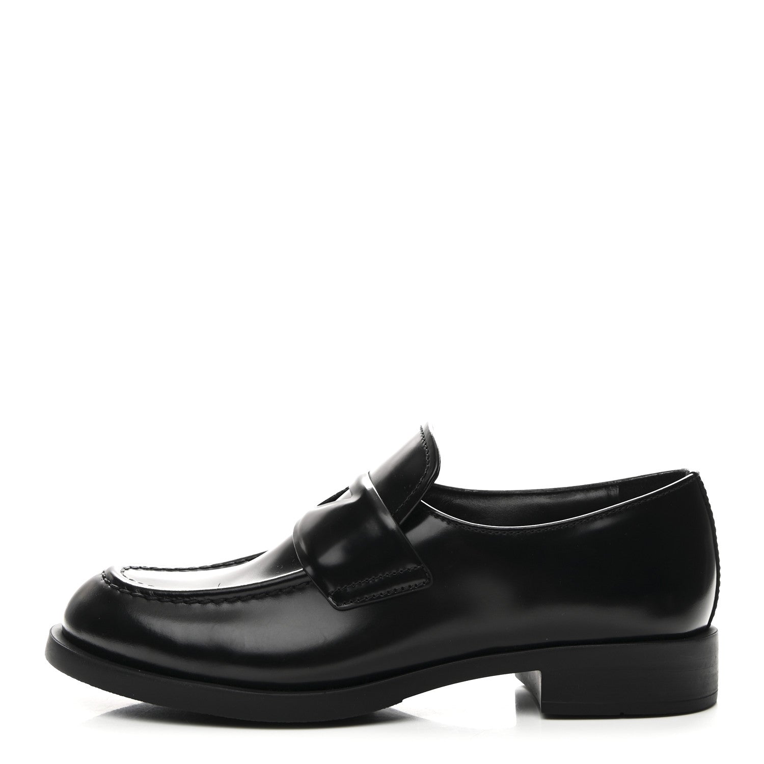 Prada Spazzolato Loafers 37.5 Black