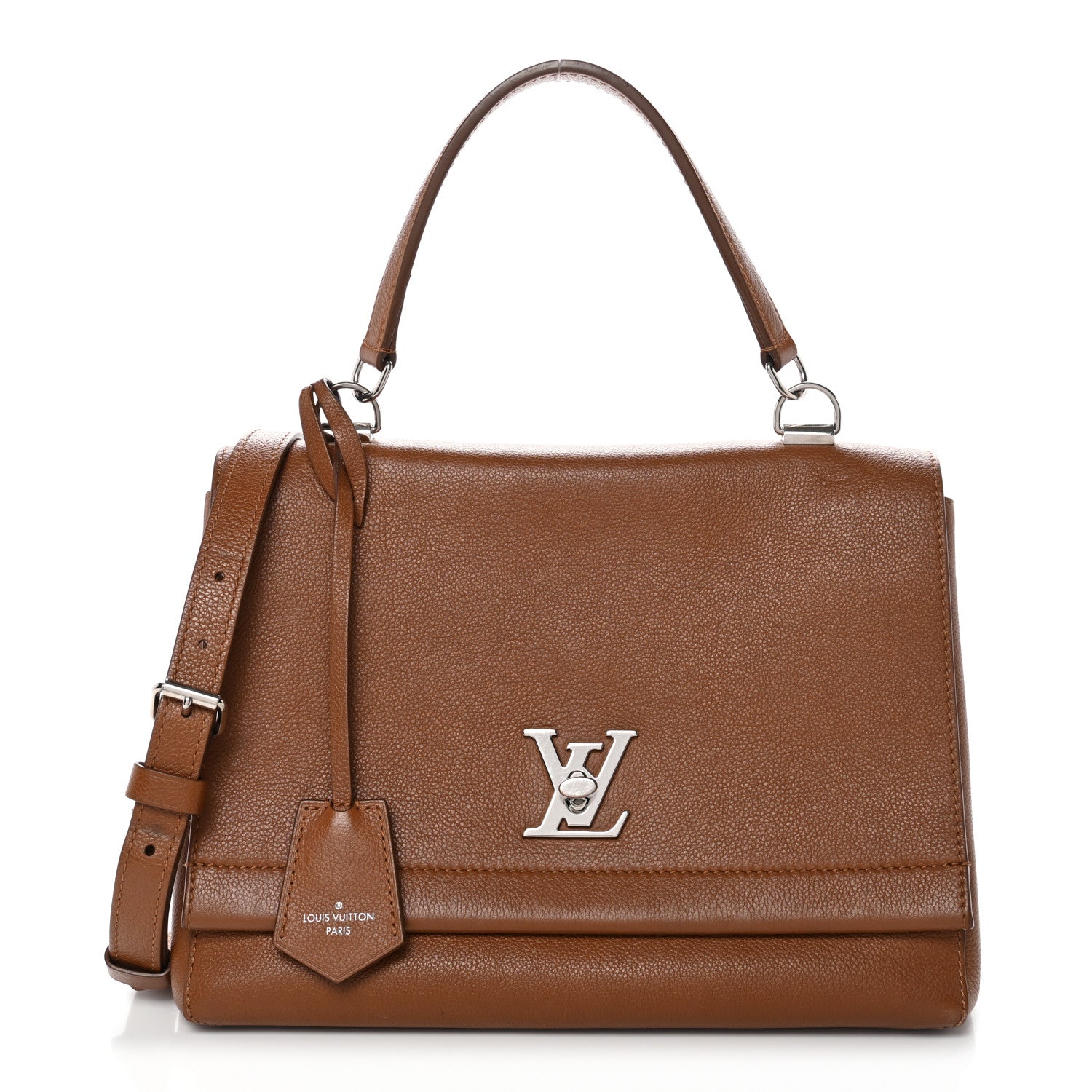 Louis Vuitton Soft Calfskin Lockme II Top Handle Cognac