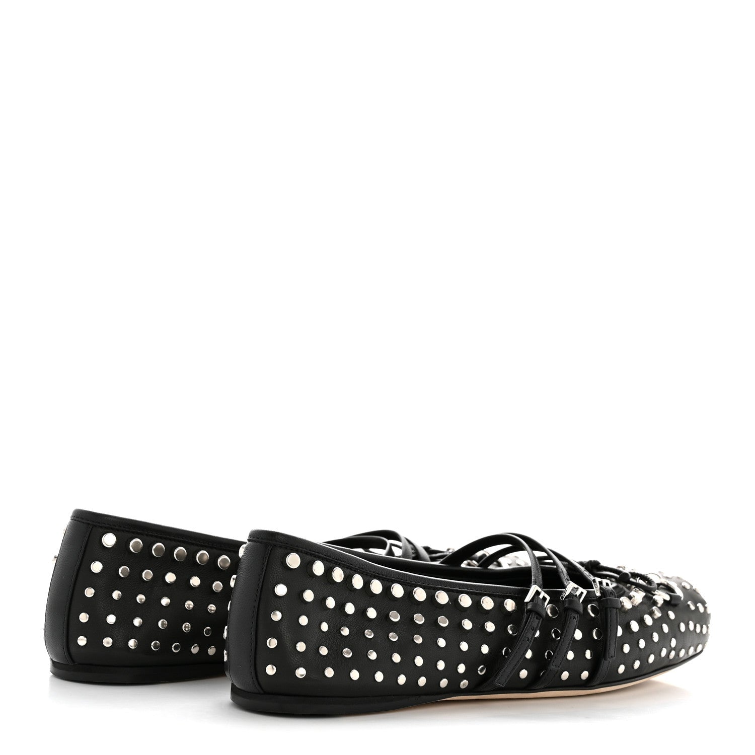 Gucci Nappa Carmaque Studded Horsebit Ballet Flats 39.5 Black