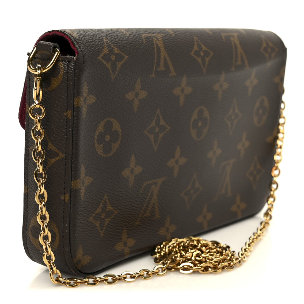 Louis Vuitton Monogram Pochette Felicie Chain Wallet Fuchsia