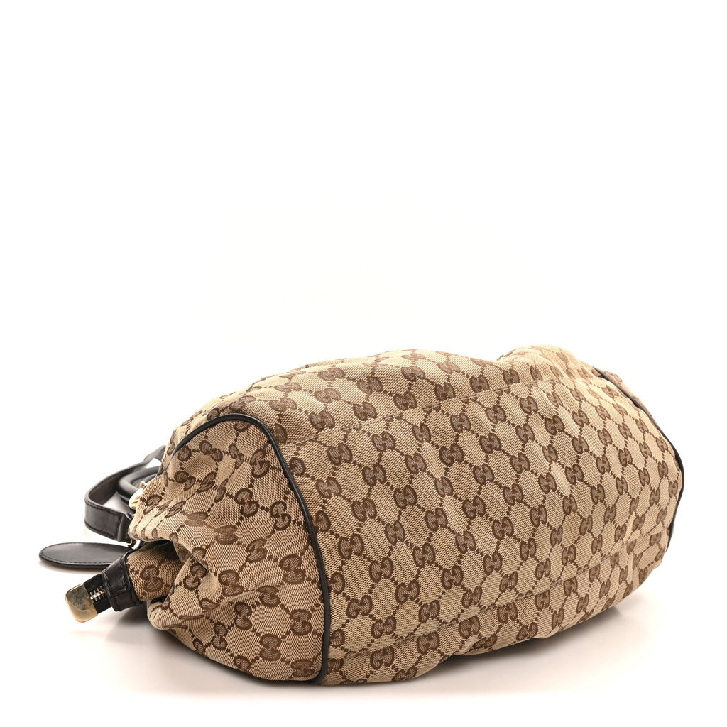 Gucci Monogram Medium Sukey Boston Bag Dark Brown