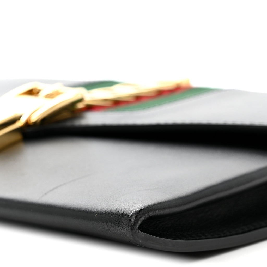 Gucci Calfskin Small Sylvie Wristlet Clutch Black