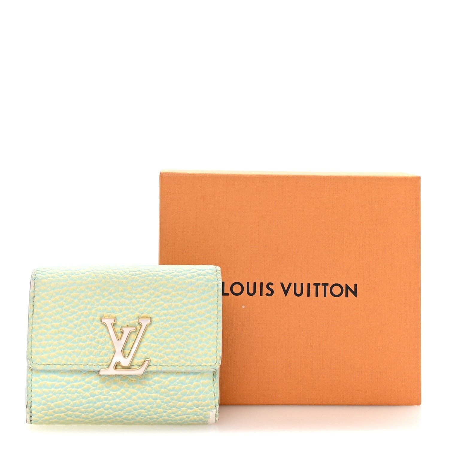 Louis Vuitton Taurillon Summer Stardust Capucines XS Wallet Vert D'Eau