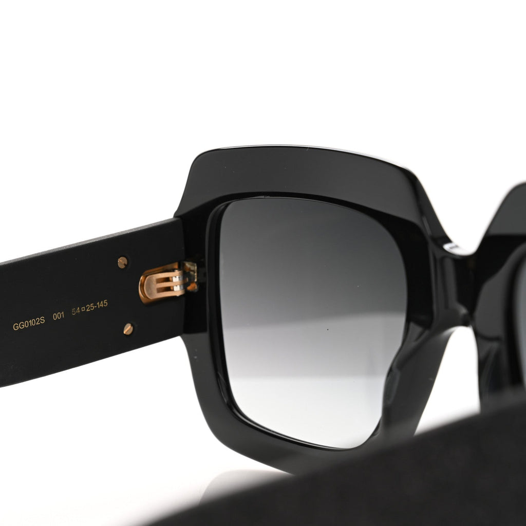 Gucci Acetate Square Frame Sunglasses GG0102S Black
