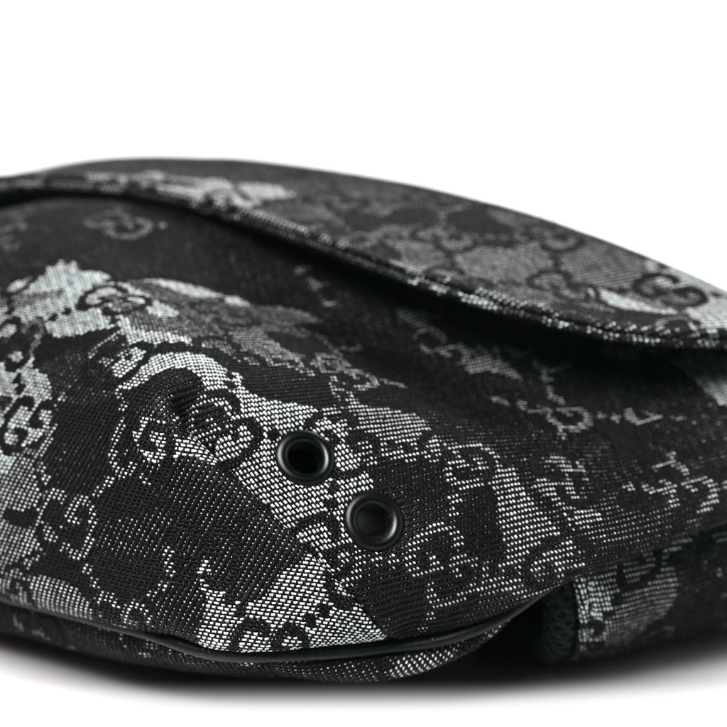Gucci Denim Monogram Web Belt Bag Blue Multicolor