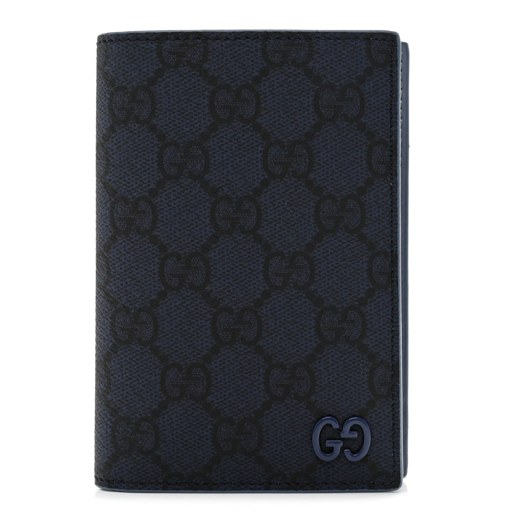 Gucci GG Supreme Monogram Passport Case Dark Blue