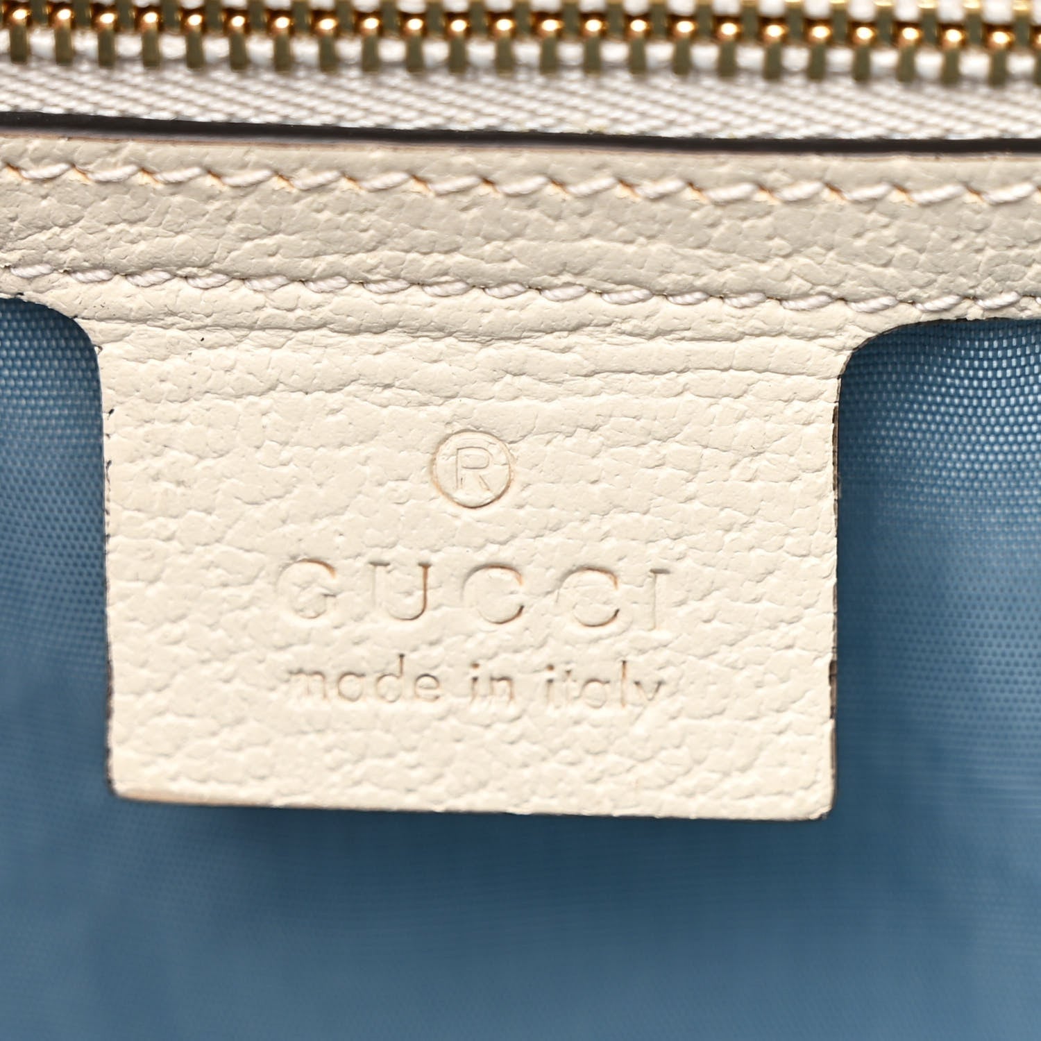 Gucci Textured Calfskin Bee Star Print Small Sylvie Shoulder Bag Mystic White