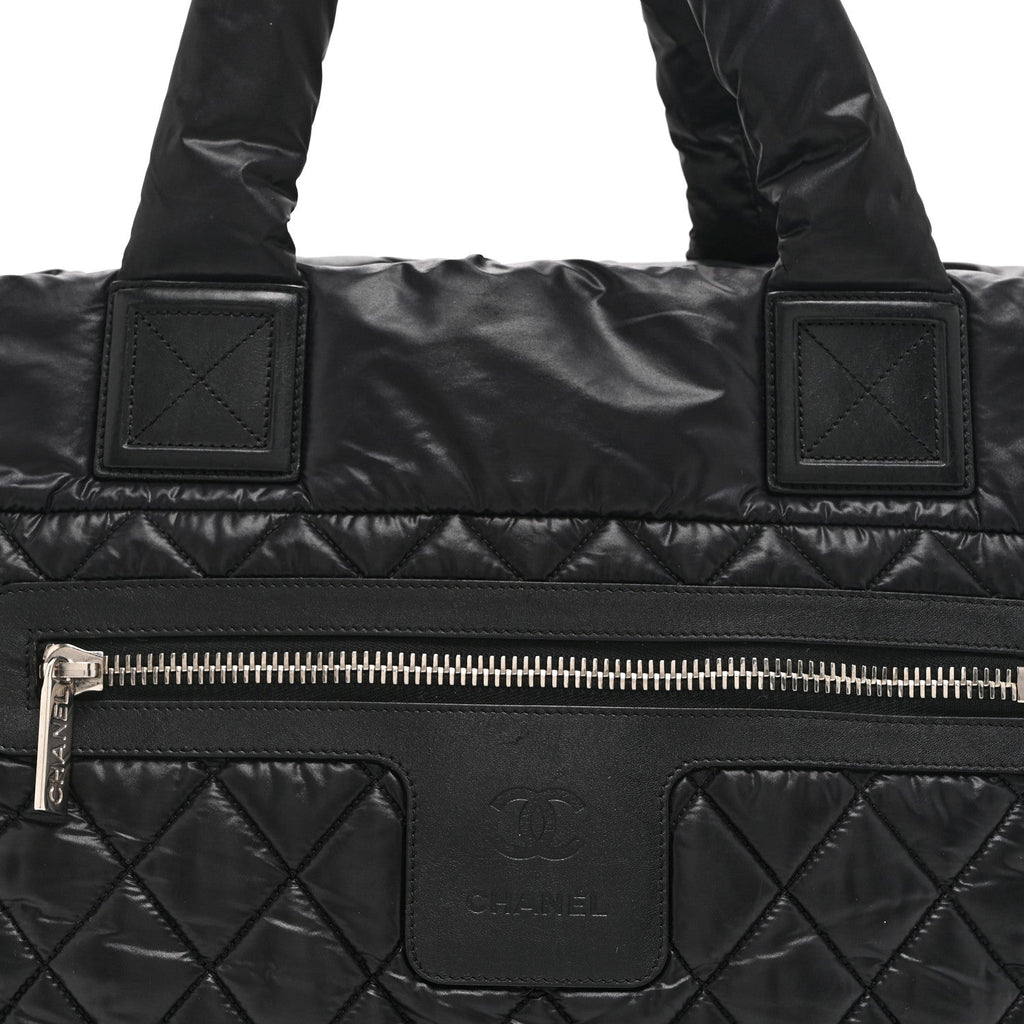 Chanel Nylon Quilted Large Coco Cocoon Tote Black