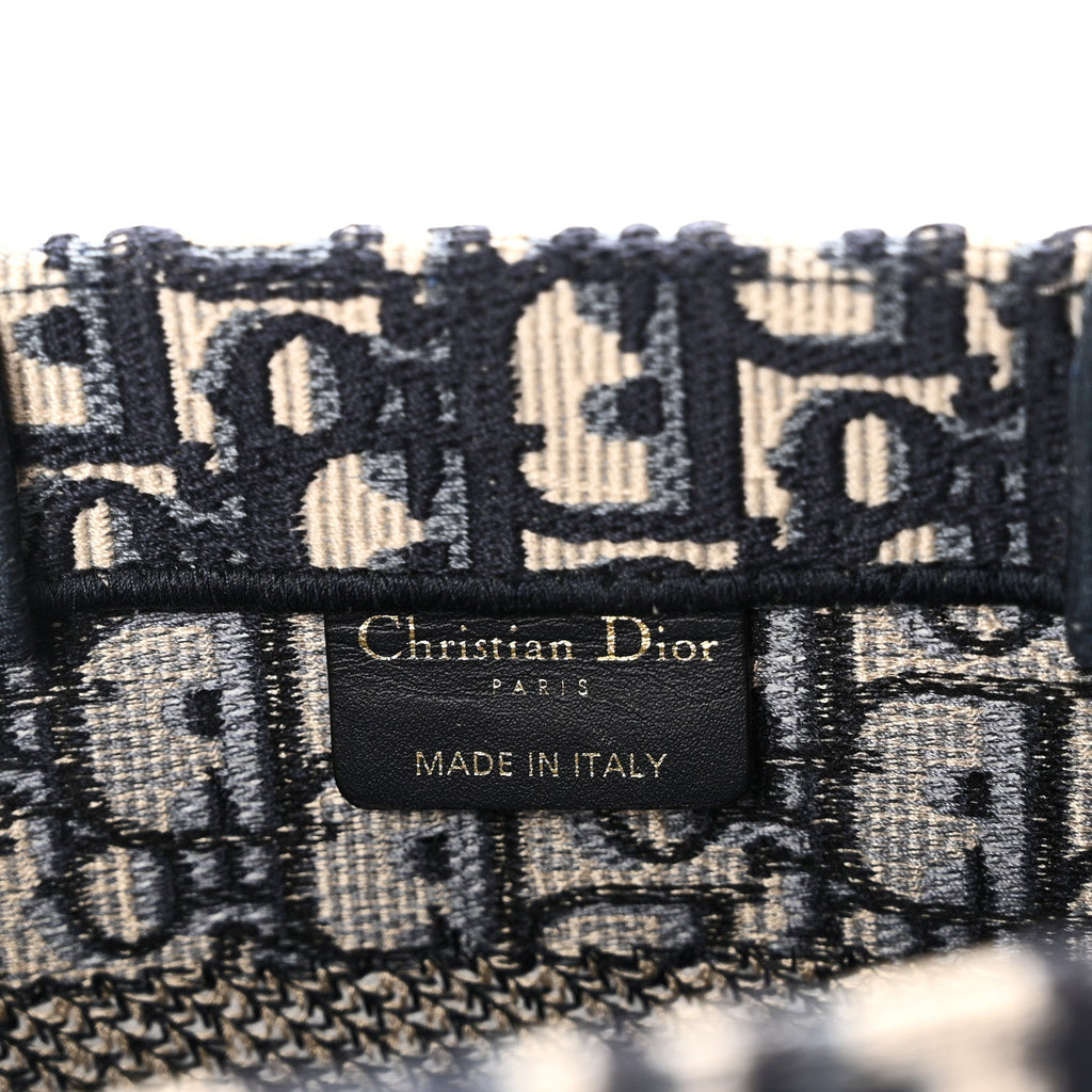 Christian Dior Oblique Small Book Tote Blue Multicolor