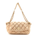 Chanel Lambskin Bubble Quilt Accordion Flap Beige