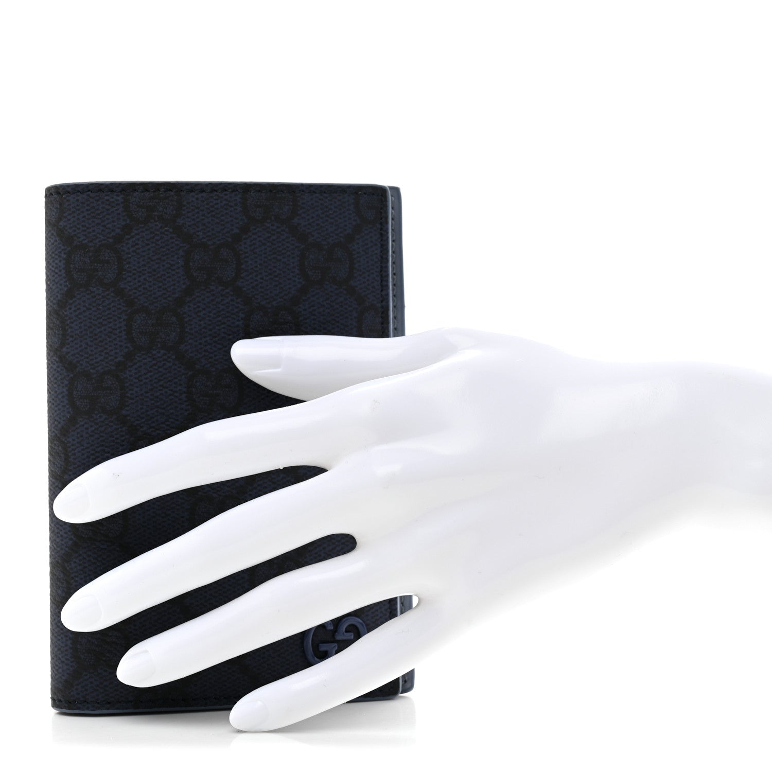 Gucci GG Supreme Monogram Passport Case Dark Blue
