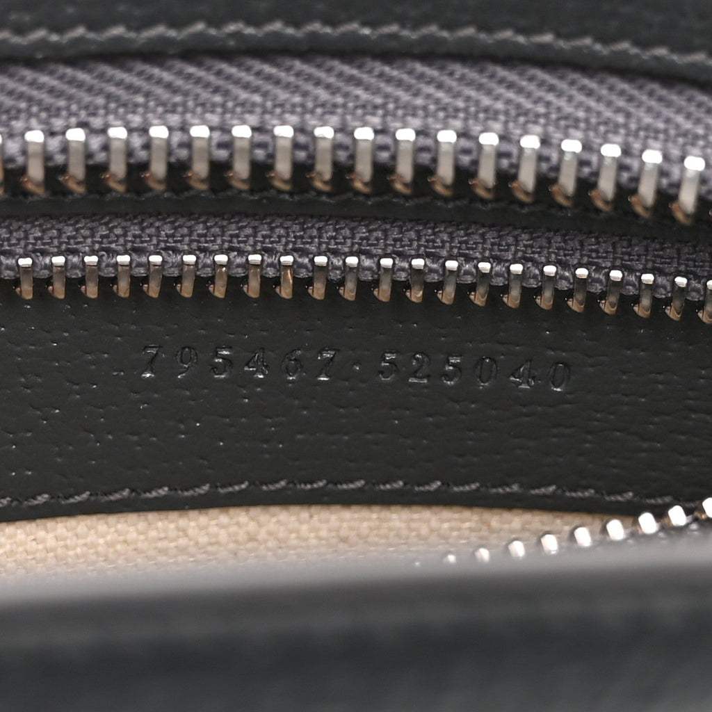 Gucci GG Supreme Monogram Textured Dollar Calfskin Web Small Ophidia Shoulder Bag  Grey Black Graphite Grey