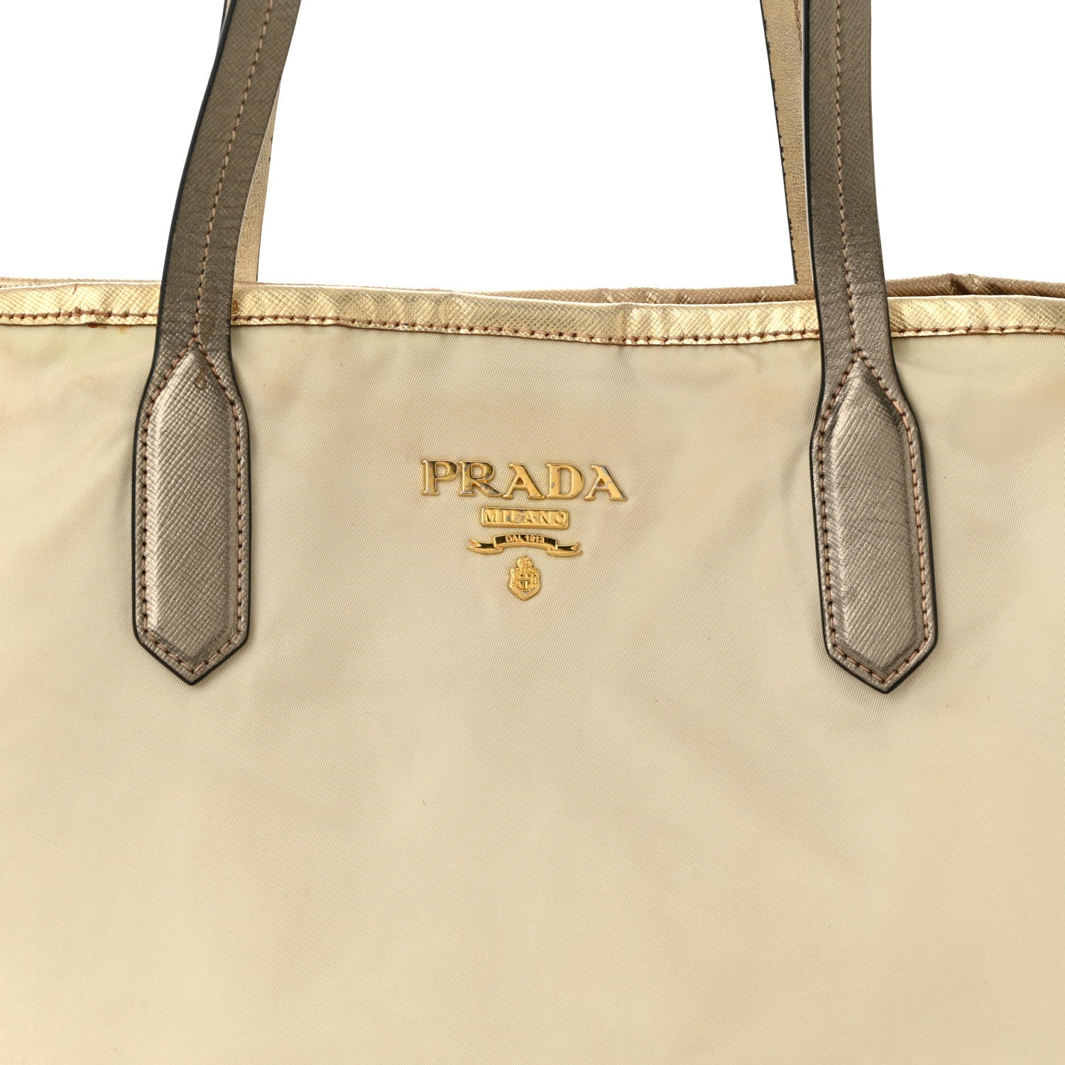Prada Tessuto Nylon Saffiano Shopping Tote White