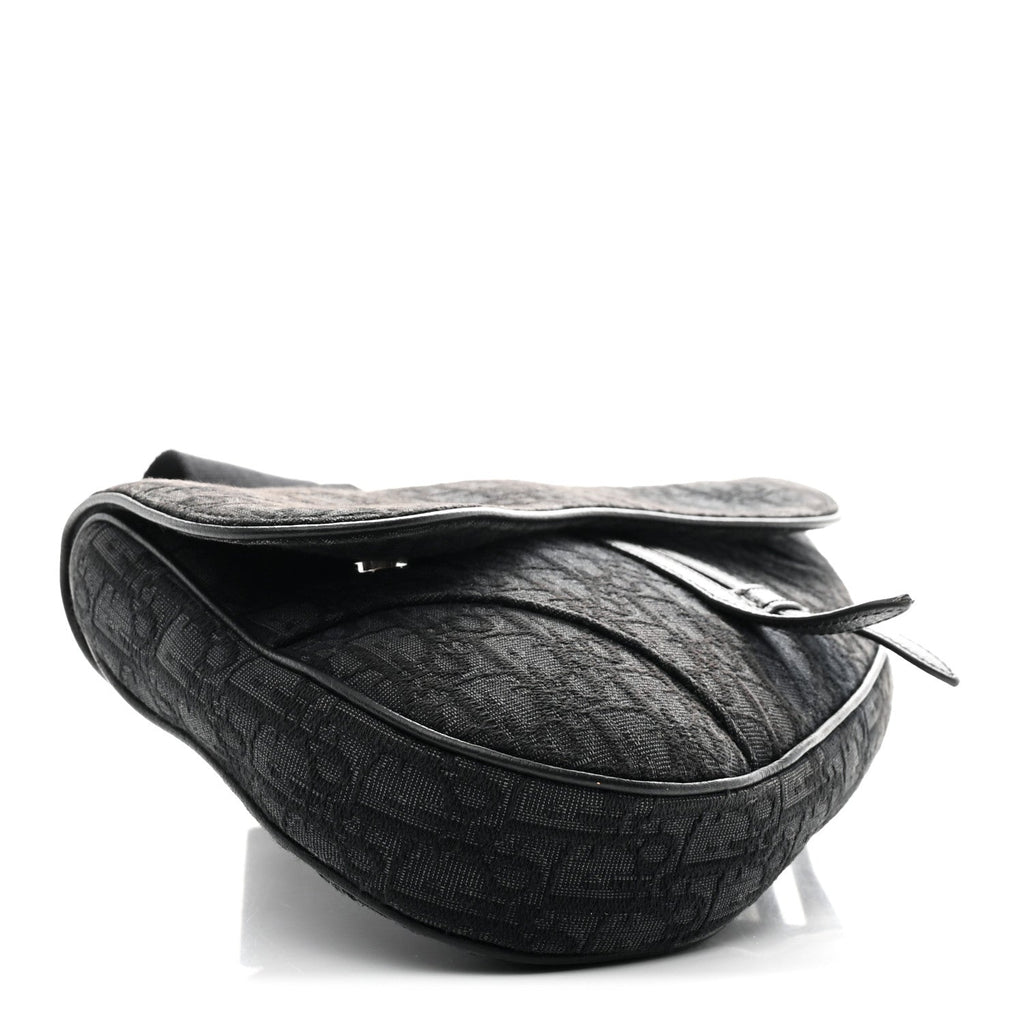 Christian Dior Oblique Mens Saddle Bag Black