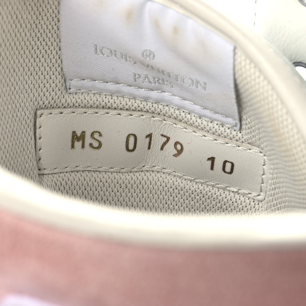 Louis Vuitton Calfskin Suede Monogram Mens Rivoli High Top Sneakers 10 White Multicolor