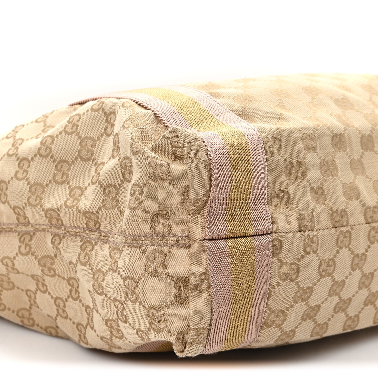 Gucci Monogram Medium Web Tote Pink Gold