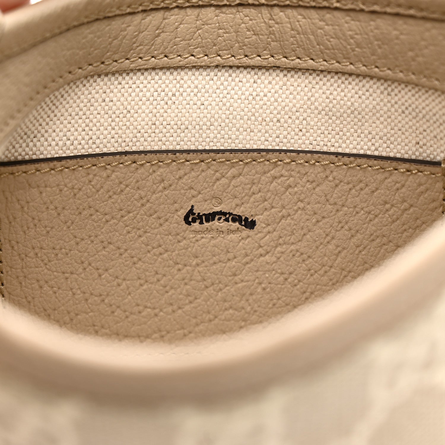 Gucci GG Supreme Monogram Textured Dollar Calfskin Mini Jackie 1961 Hobo Beige Mystic White Oatmeal