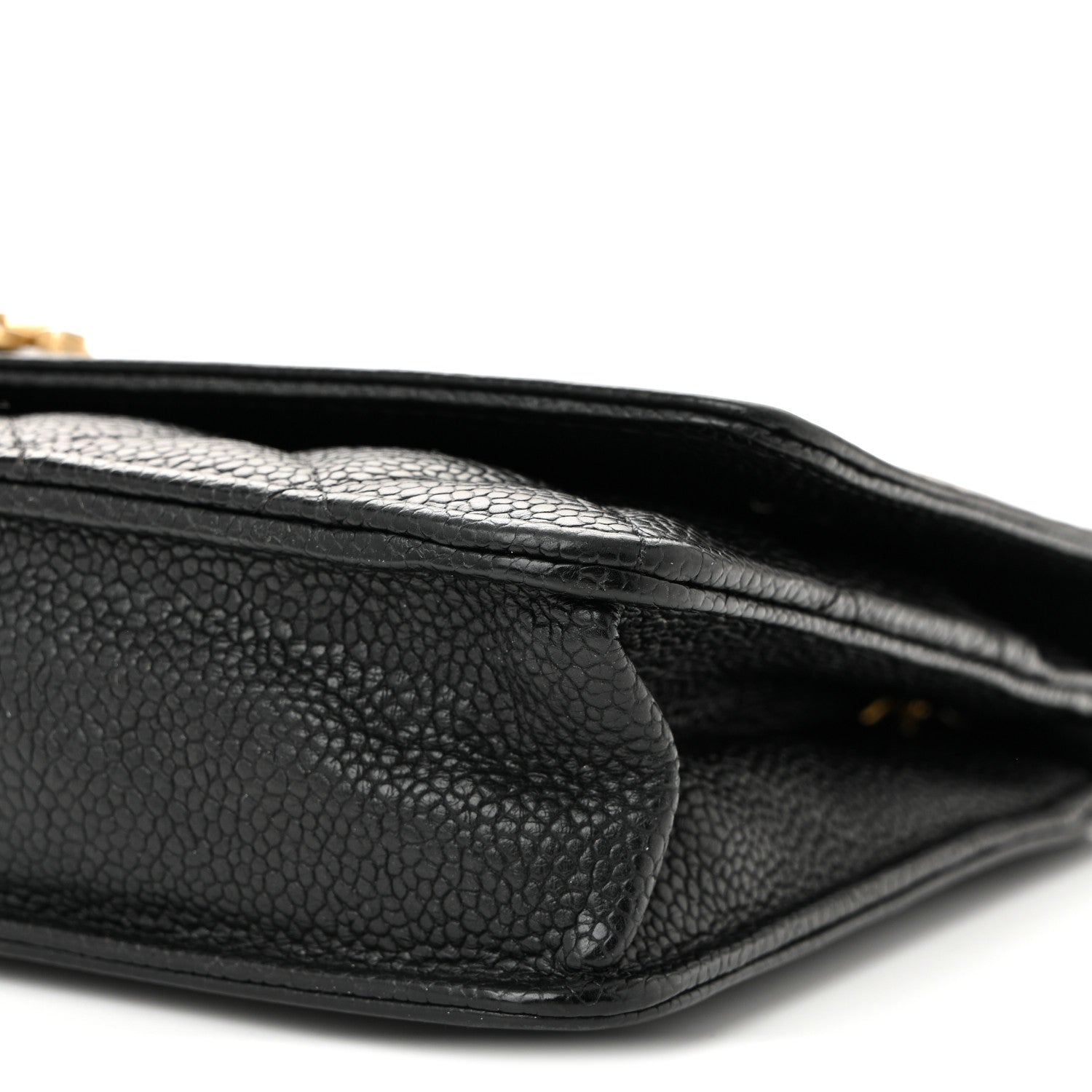 Chanel Caviar Quilted Boy Wallet On Chain WOC Black