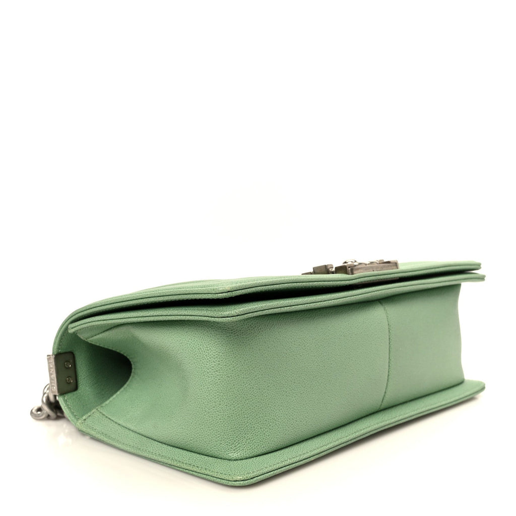 Chanel Caviar Quilted Medium Boy Flap Green