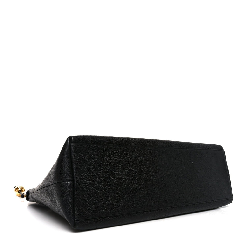 Chanel Caviar Large CC Shoulder Bag Black