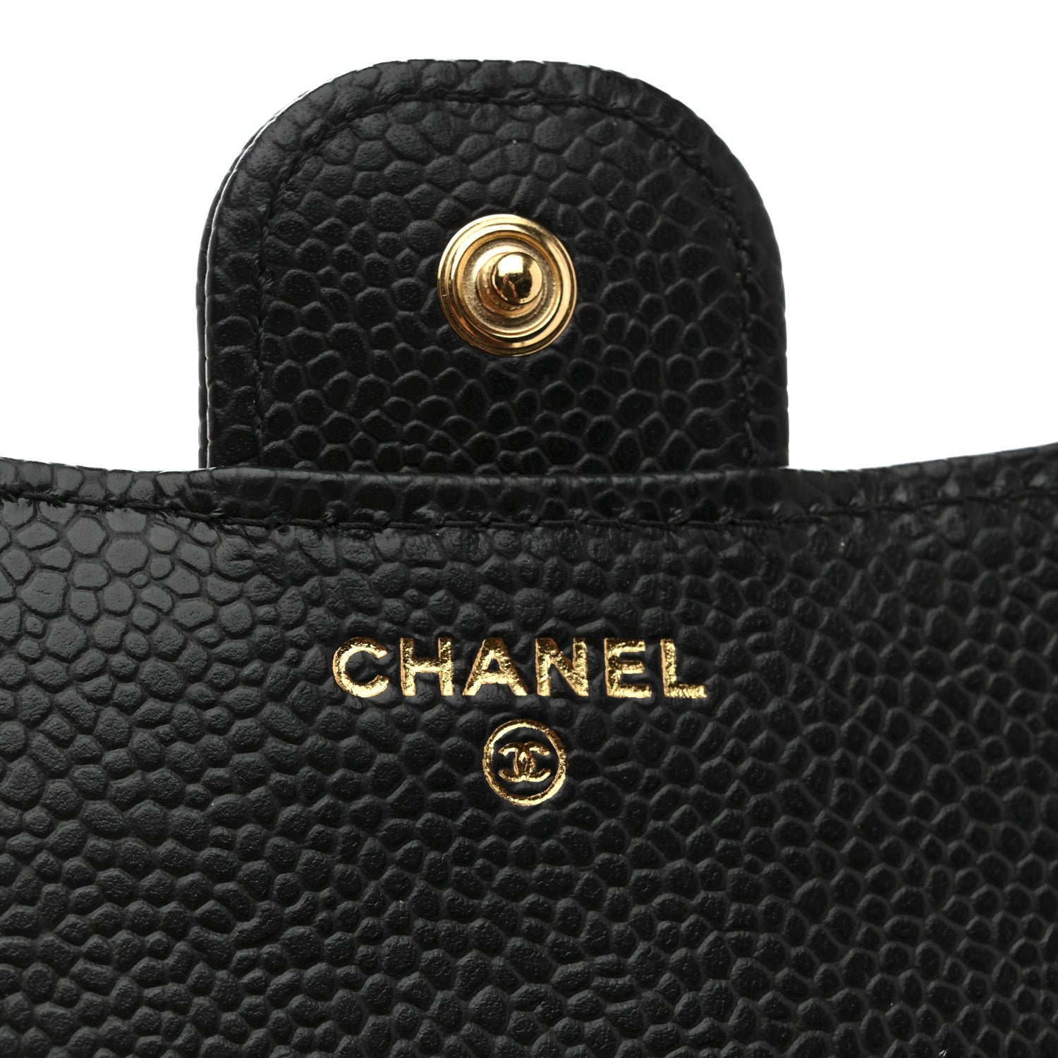 Caviar Quilted Compact Flap Wallet Black