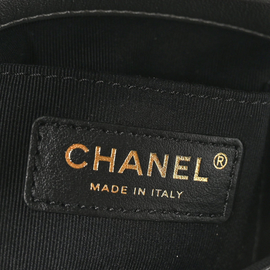 Chanel Metallic Lambskin Quilted Mini Side Note Flap Grey