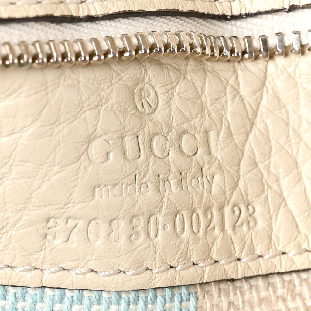 Gucci Cellarius Calfskin Large Bamboo Daily Top Handle Bag Mystic White
