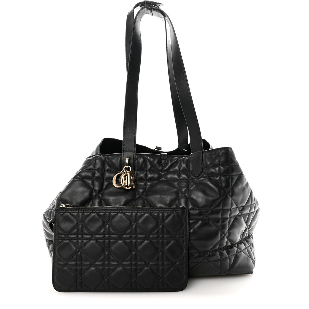 Christian Dior Calfskin Macrocannage Large Toujours Black