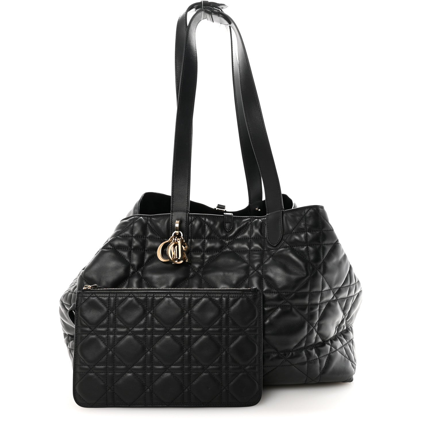 Christian Dior Calfskin Macrocannage Large Toujours Black