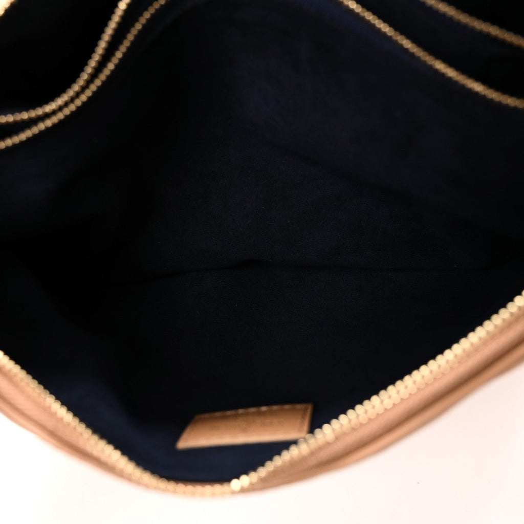 Louis Vuitton Lambskin Embossed Monogram Coussin PM Camel