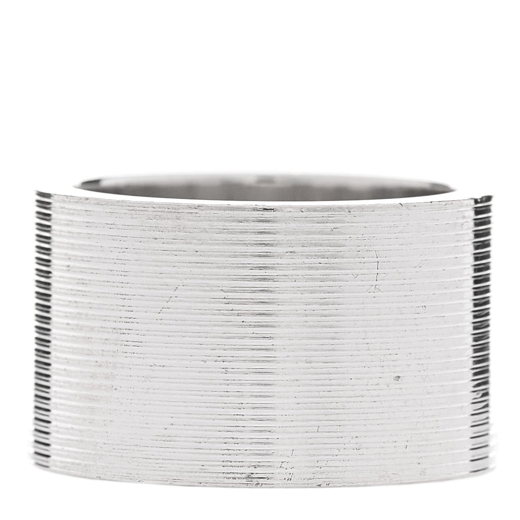 Gucci Sterling Silver 12mm Trademark Wide Band Ring 52 6