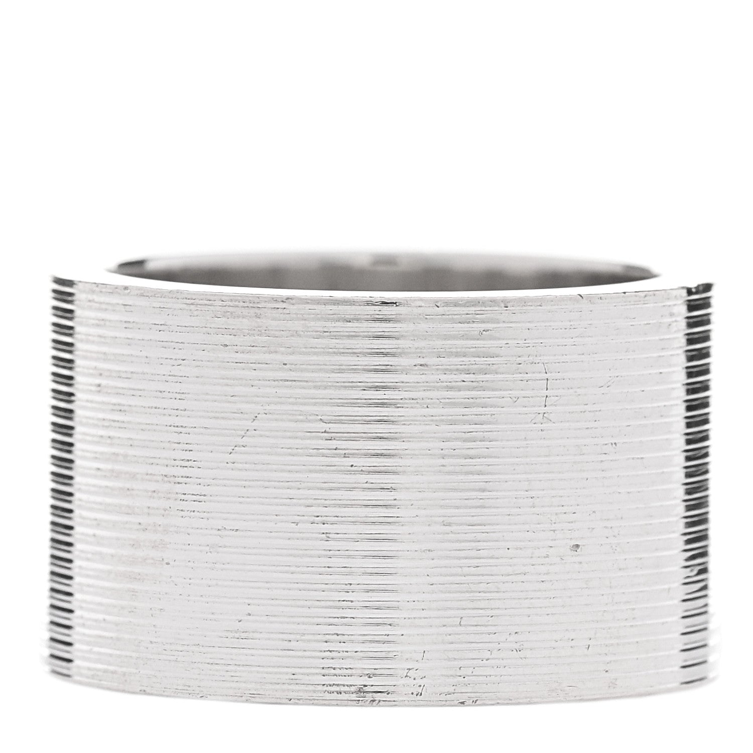 Gucci Sterling Silver 12mm Trademark Wide Band Ring 52 6