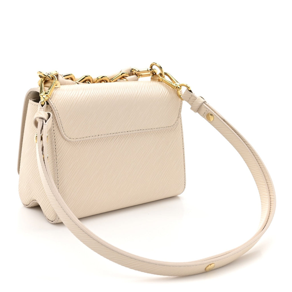 Louis Vuitton Epi Twist Braided Chain Shoulder Bag PM Quartz White