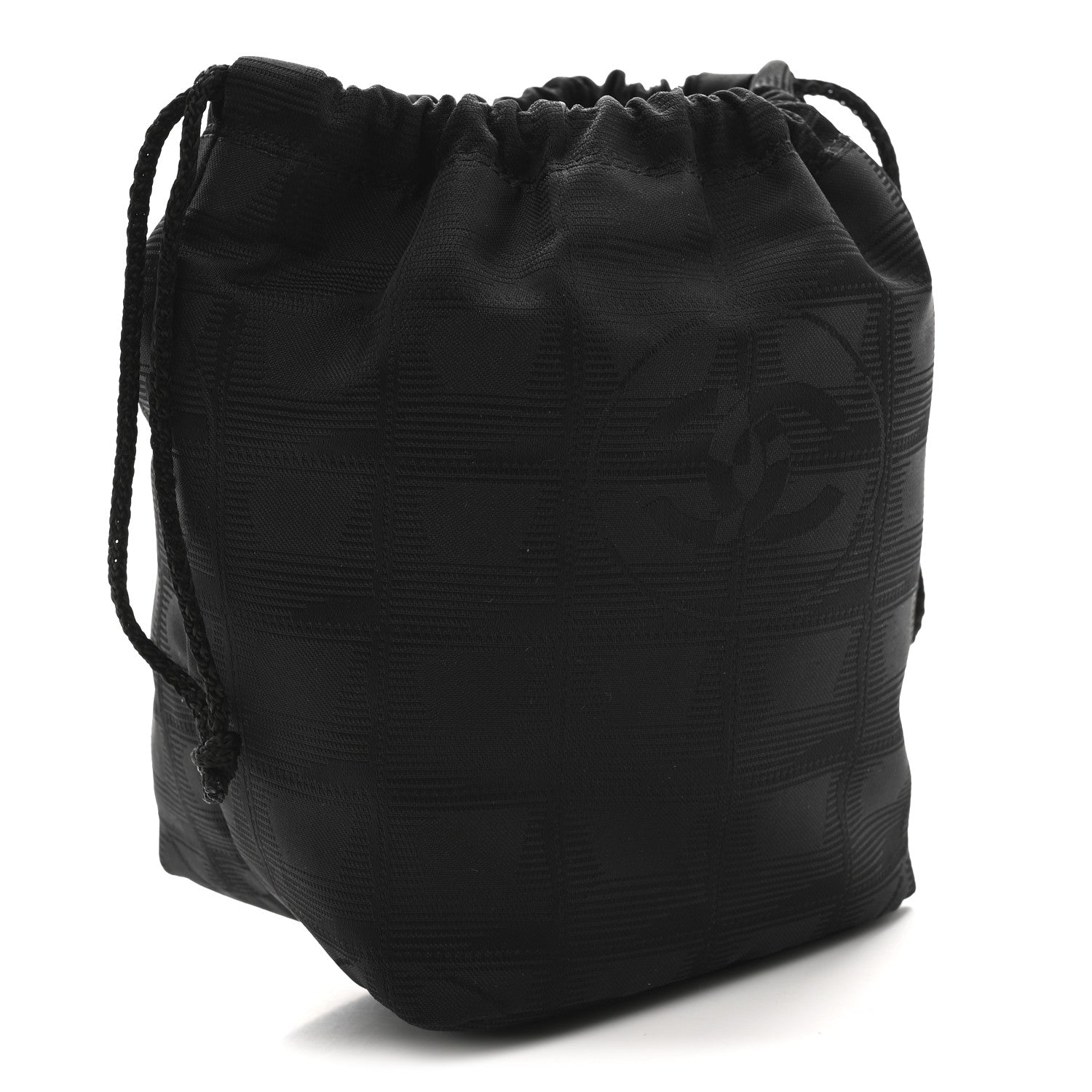 Chanel Nylon Travel Drawstring Bag Black