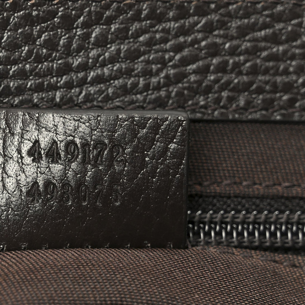 Gucci Monogram Flap Messenger Bag Beige Dark Brown
