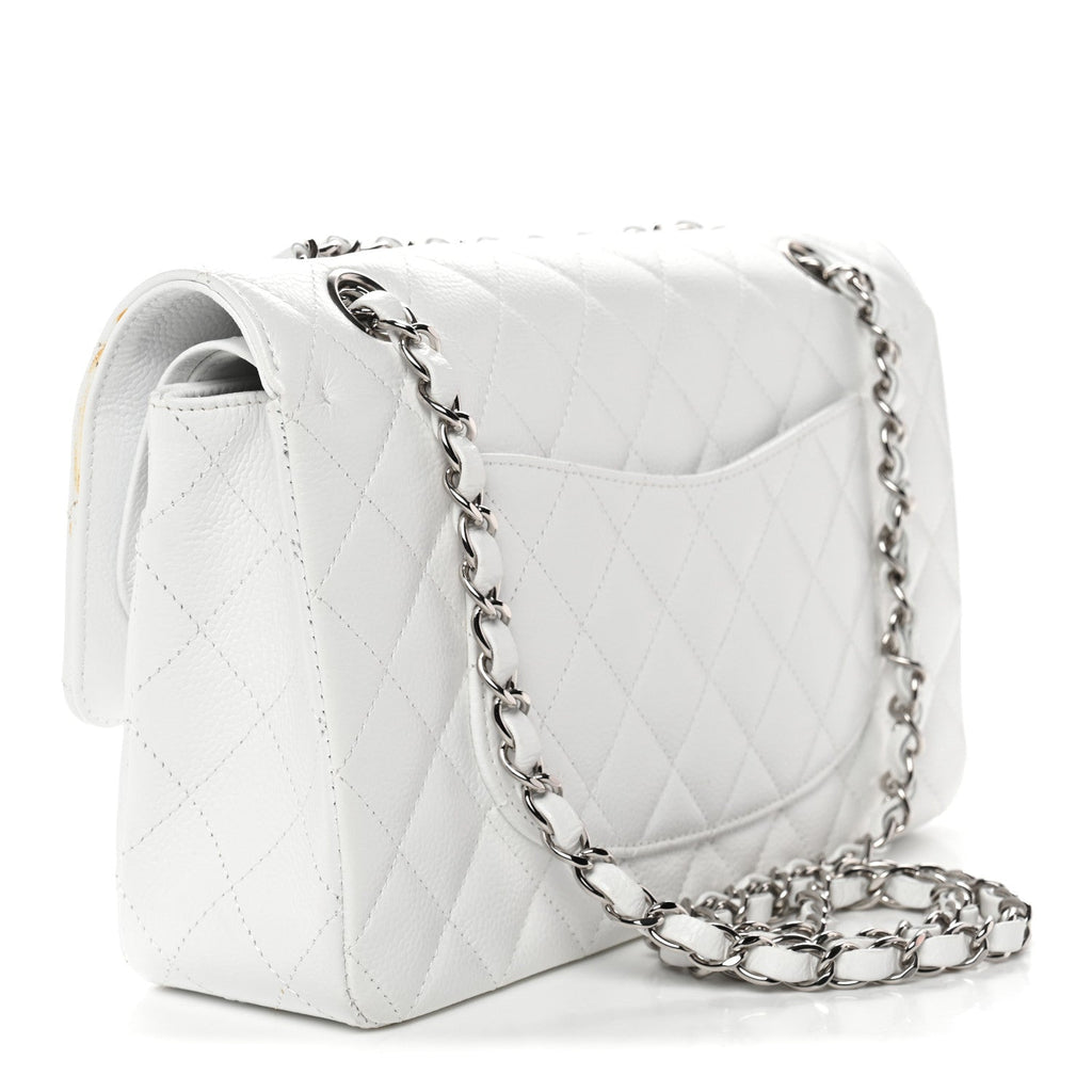 Chanel Caviar Quilted Medium Double Flap White