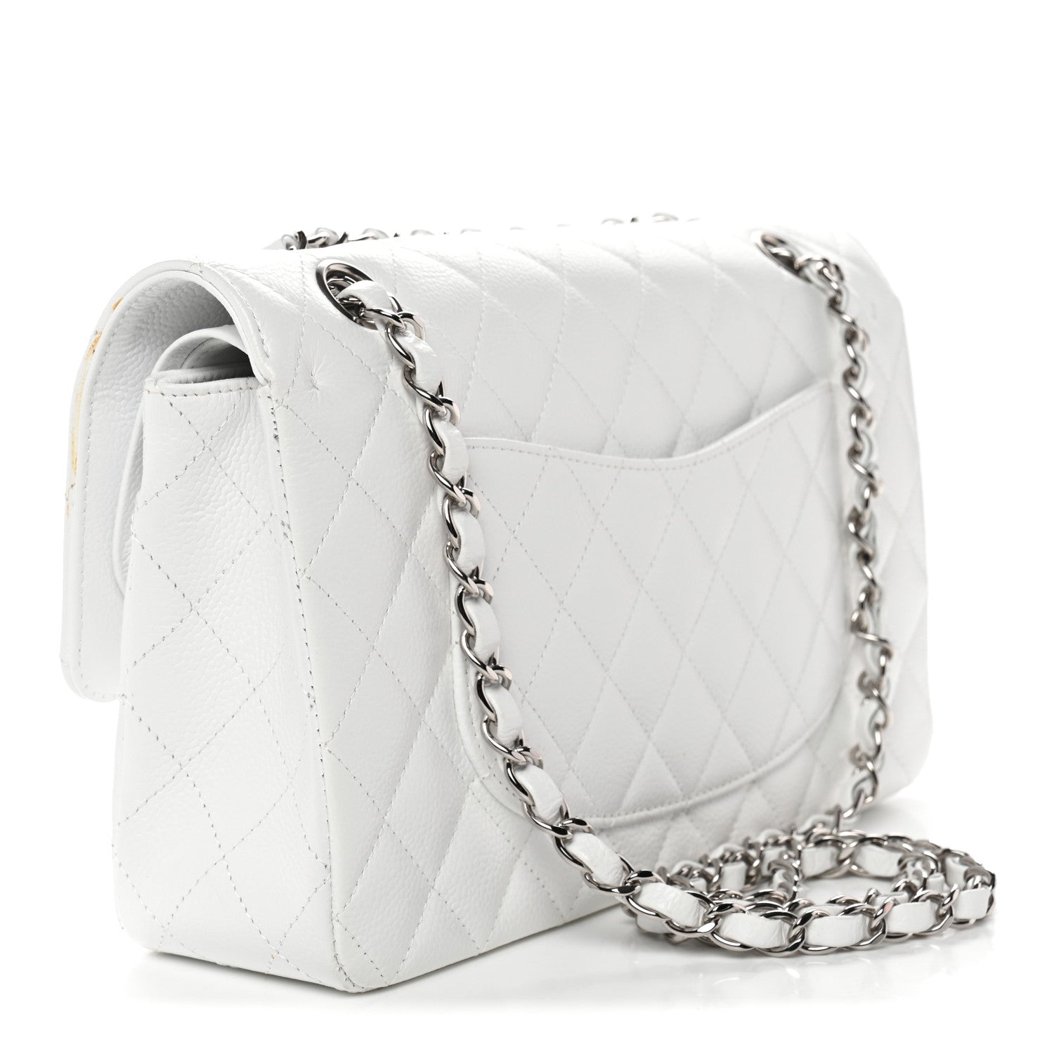 Chanel Caviar Quilted Medium Double Flap White