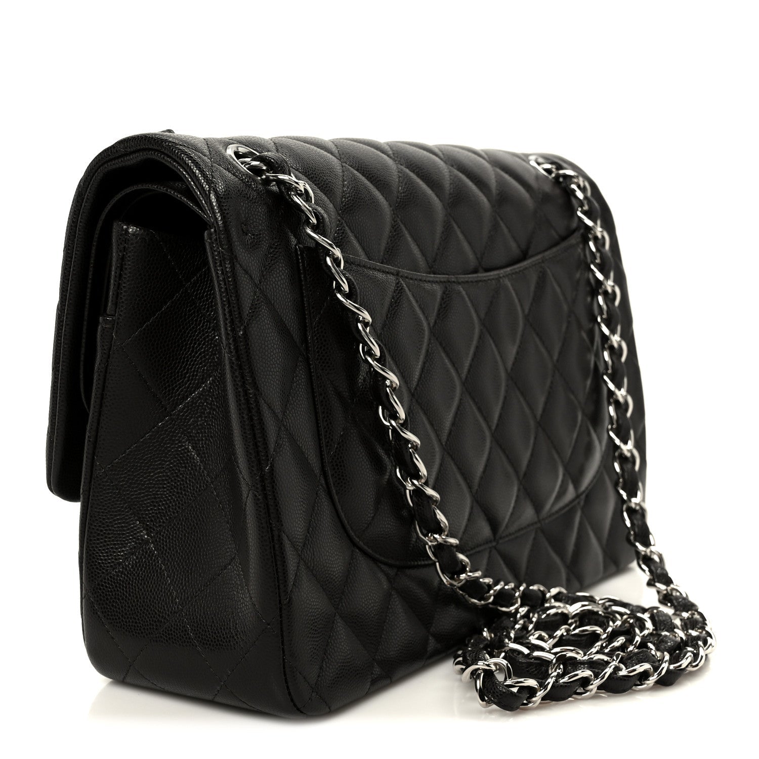 Chanel Caviar Quilted Jumbo Double Flap Dark Brown
