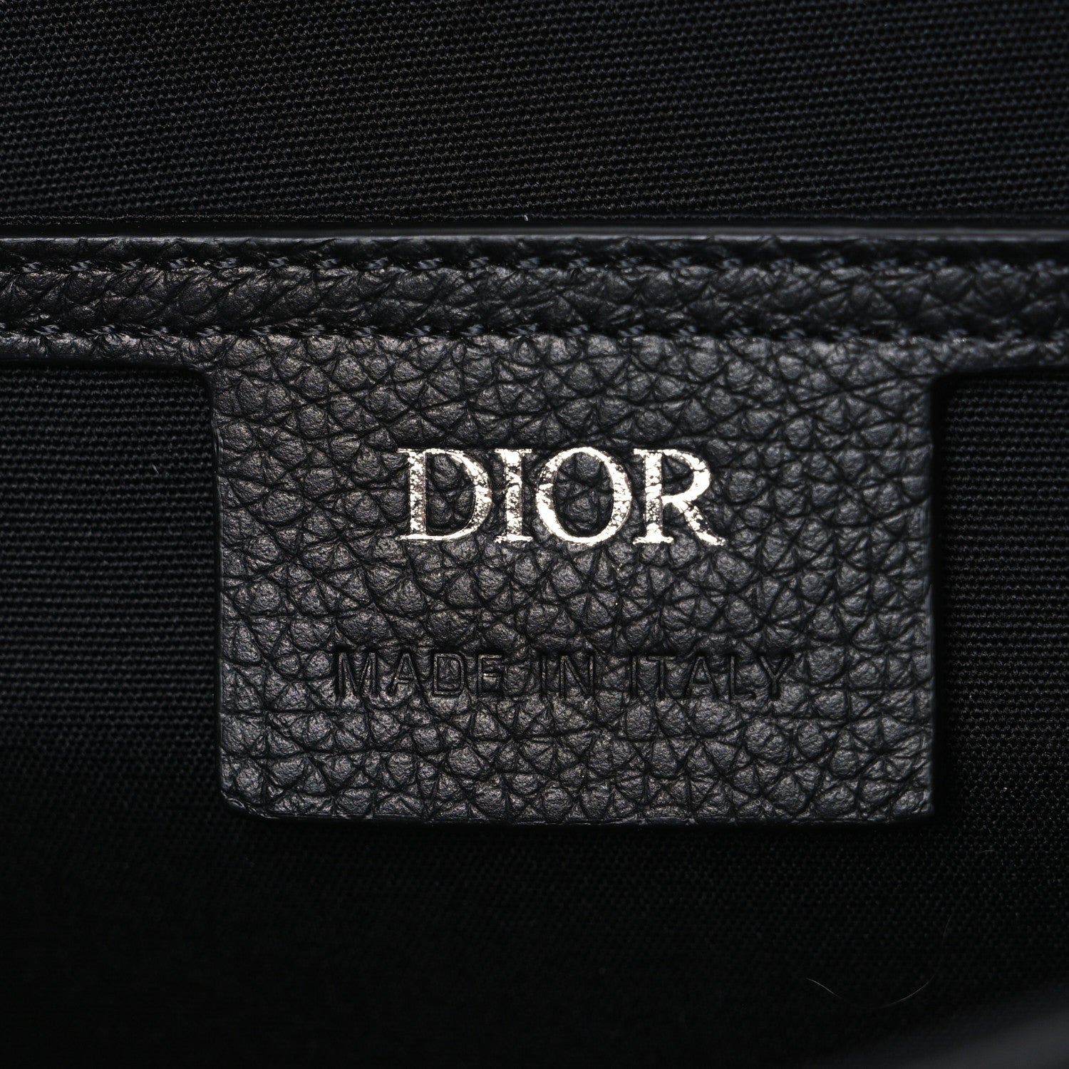 Christian Dior Grained Calfskin Saddle Messenger Bag Black