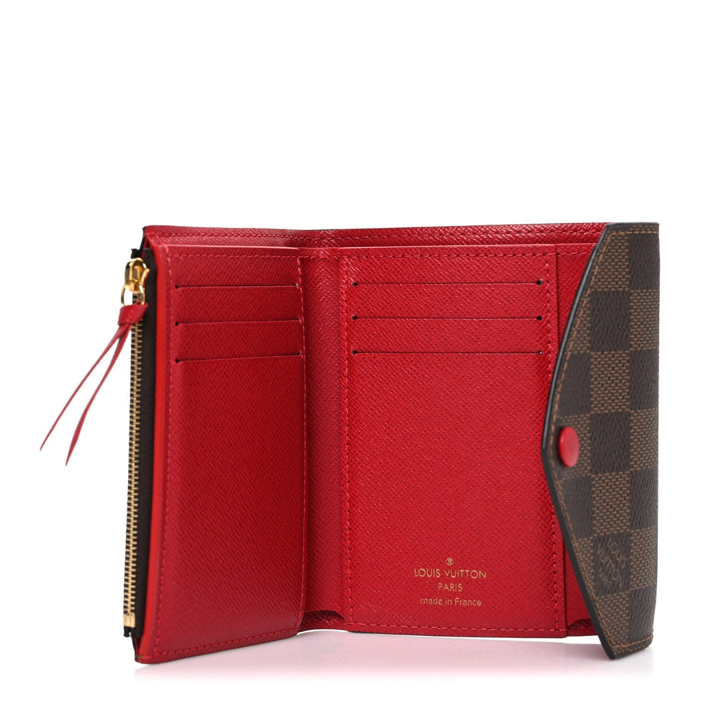 Louis Vuitton Damier Ebene Victorine Wallet Red