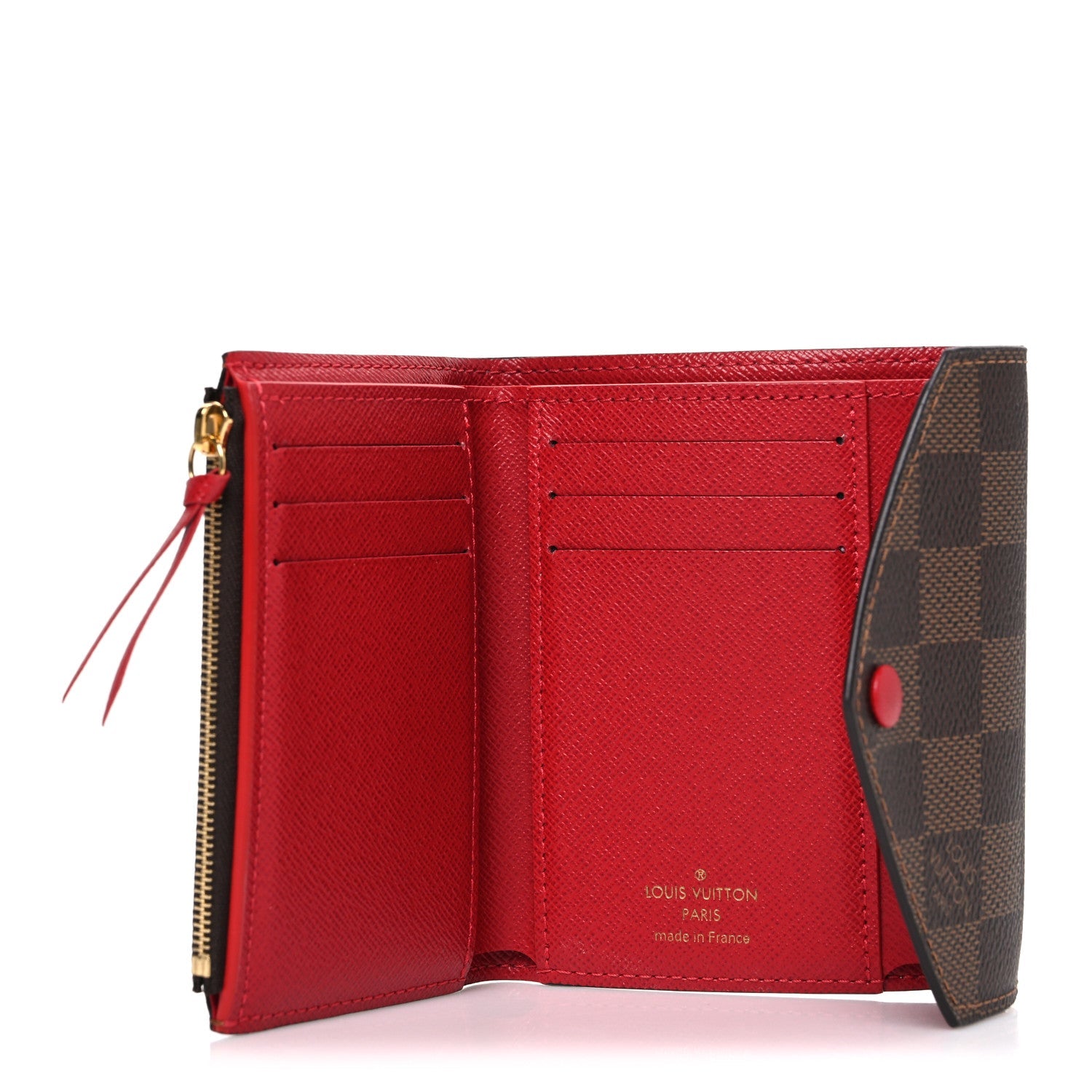 Louis Vuitton Damier Ebene Victorine Wallet Red