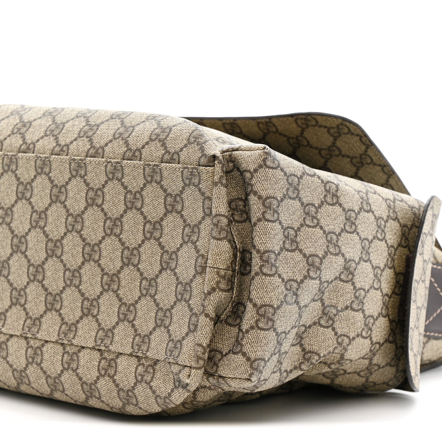 Gucci GG Plus Monogram Messenger Diaper Bag Dark Brown