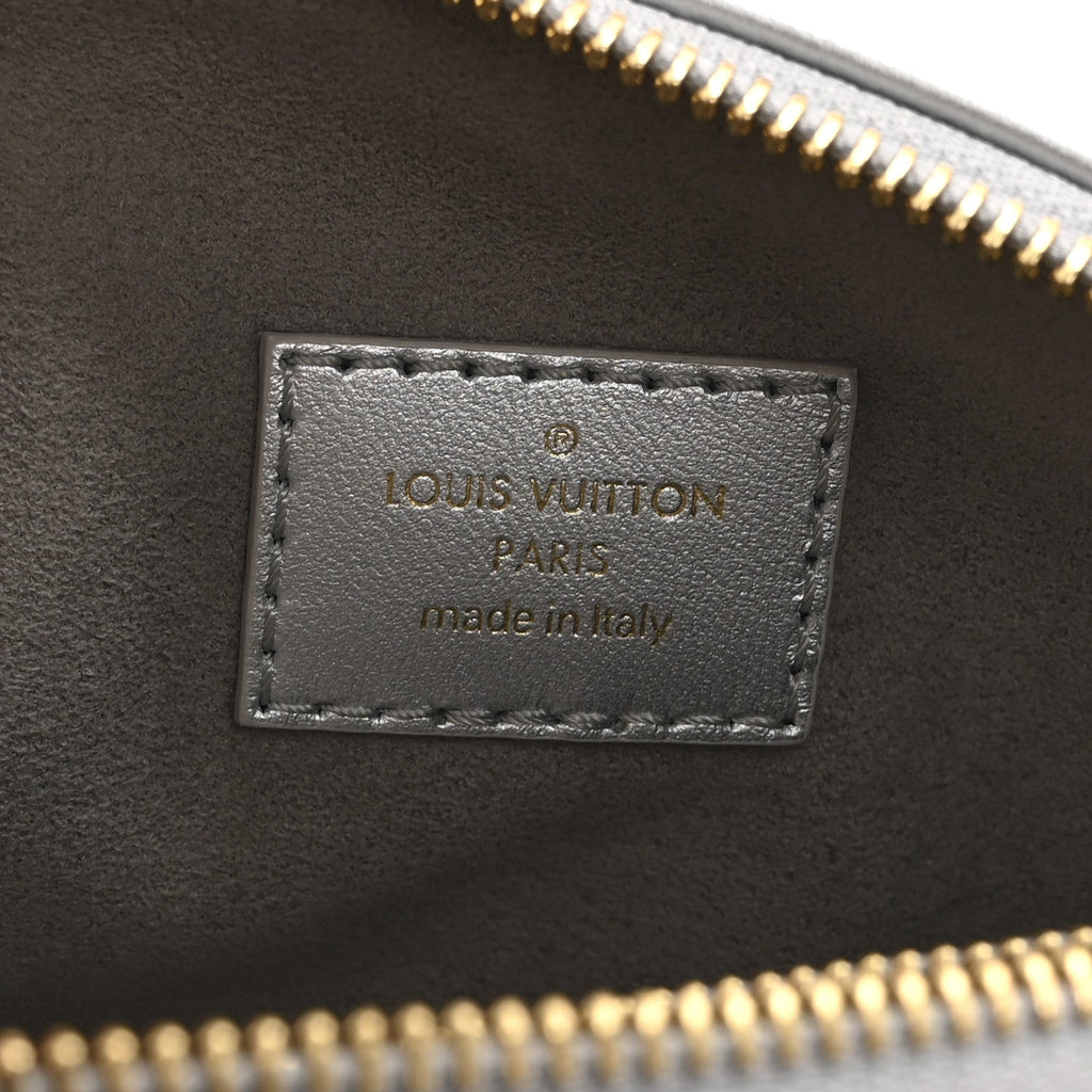 Louis Vuitton Lambskin Embossed Monogram Coussin BB Silver
