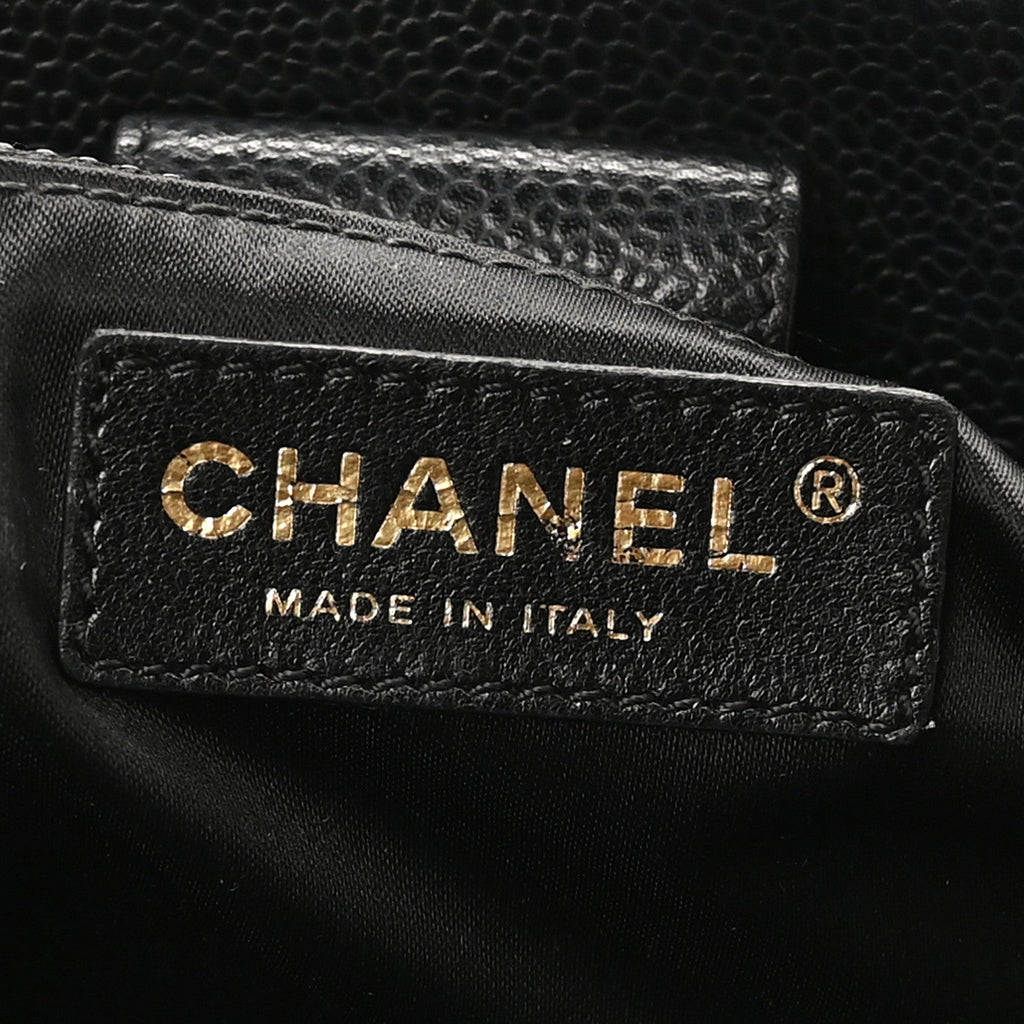 Chanel Caviar Quilted Petit Shopping Tote PST Black