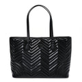 Gucci Calfskin Matelasse Monochrome Large GG Marmont Tote Bag Black