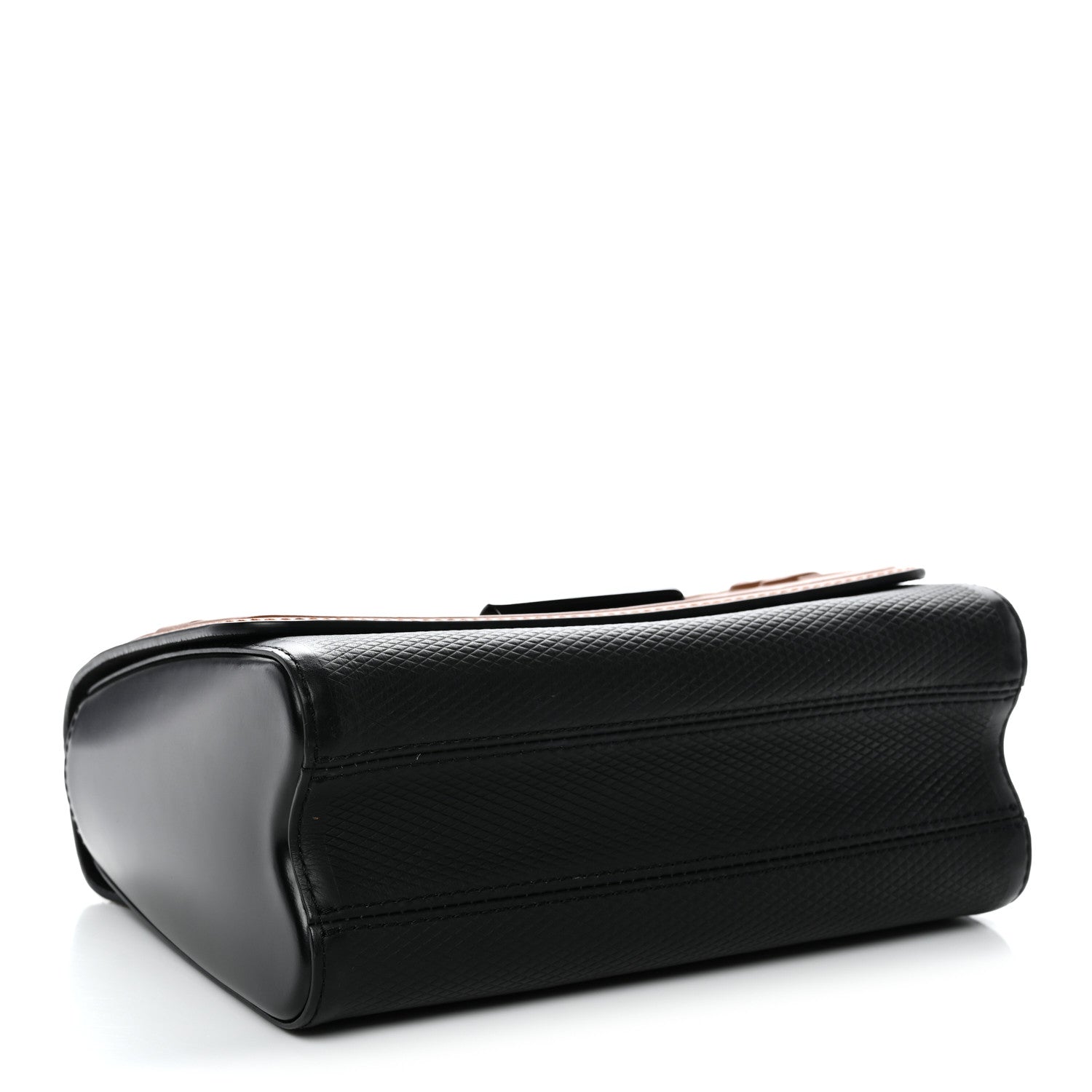 Louis Vuitton Calfskin Trompe L'oeil Twist Shoulder Bag MM Black Brown