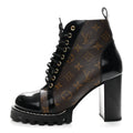 Louis Vuitton Patent Calfskin Monogram Star Trail Ankle Boots 39 Black