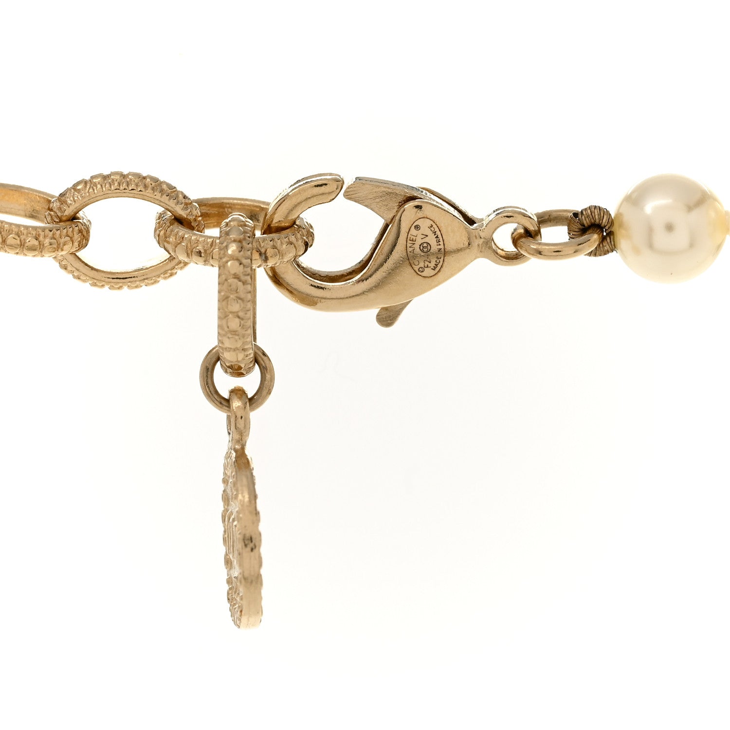 Pearl CC 100th Anniversary Necklace Light Gold
