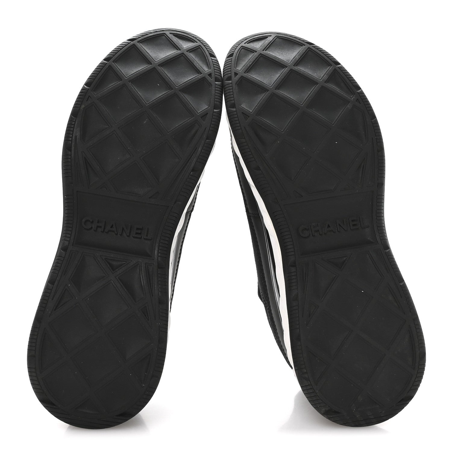 Chanel Velvet Calfskin Mixed Fibers CC Sneakers 37.5 Black