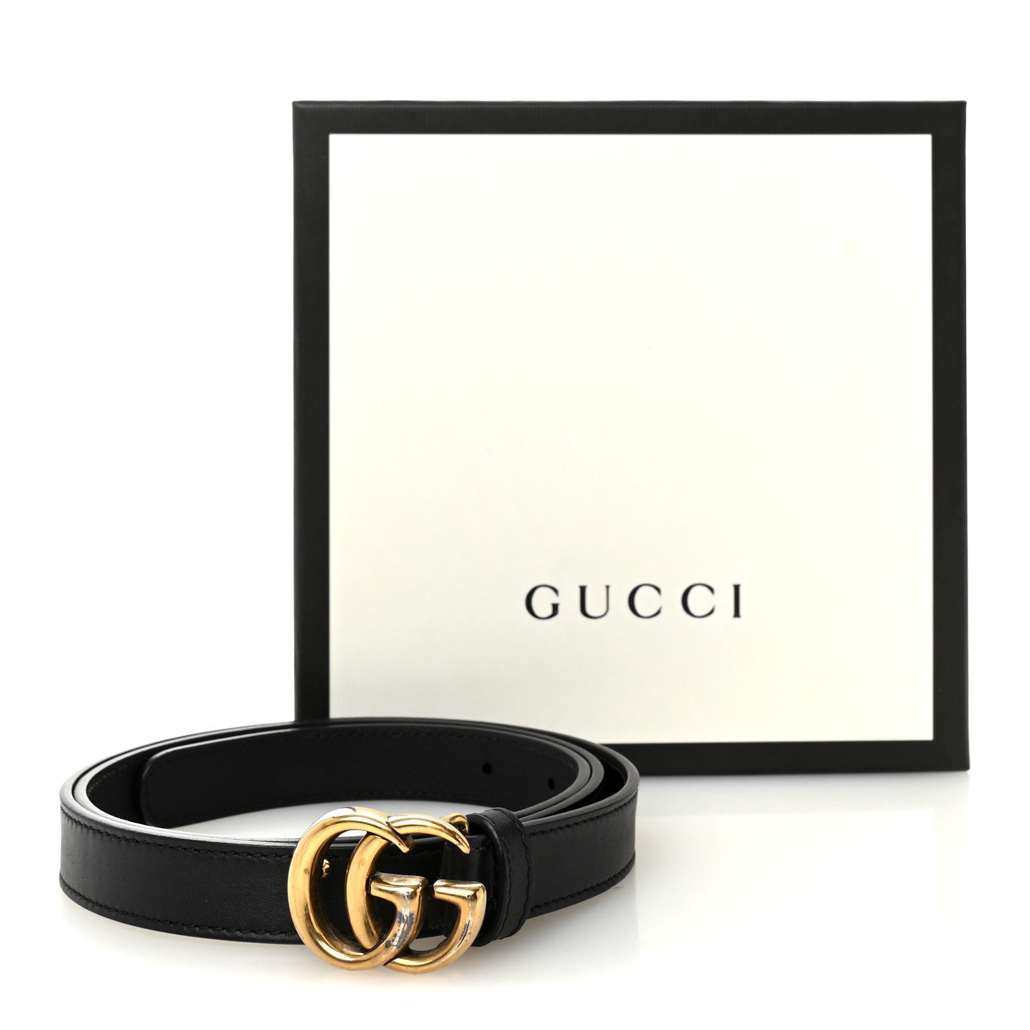 Gucci Calfskin Double G 20mm Belt 90 36 Black